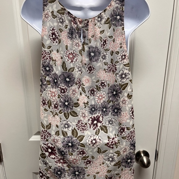 LOFT Pink and GreySleeveless Tank Top with Relaxed Fit Large - Picture 2 of 9